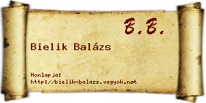 Bielik Balázs névjegykártya